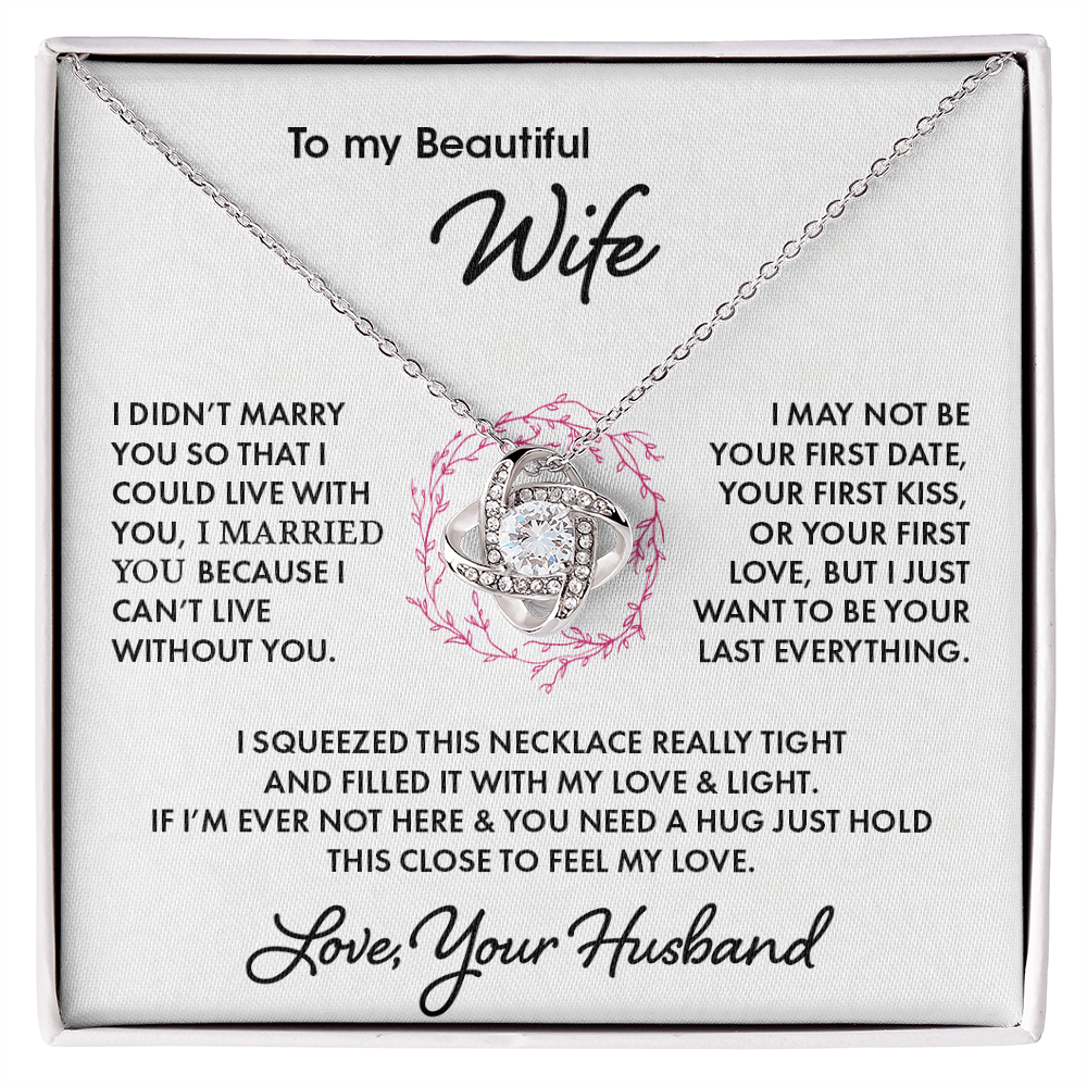 To My Beautiful Wife | Love Knot Necklace